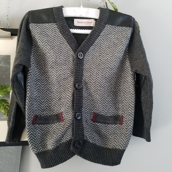 deux par deux Other - Deux‎ Par Deux Faux Leather Elbow Cardigan Sweater 18 M